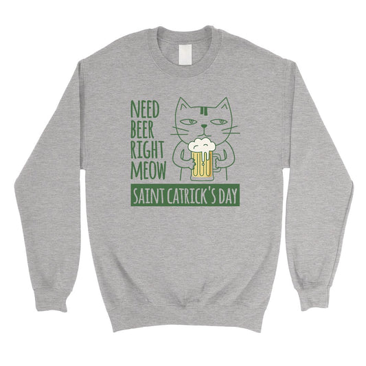 Beer Cat Patrick's Day Sweatshirt Funny Saint Patrick's Day Outfit