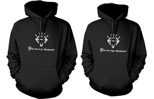 His and Her Couple Outfit You Are My Diamond Matching Hoodies for Couples