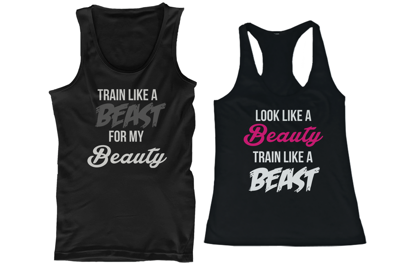 His and Her Matching Tank Tops Look Like A Beauty Train Like A Be