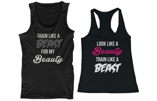 His and Her Matching Tank Tops Look Like A Beauty Train Like A Be