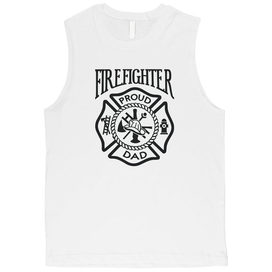 Firefighter Dad Mens All American Cool Proud Muscle Shirt Dad Gift