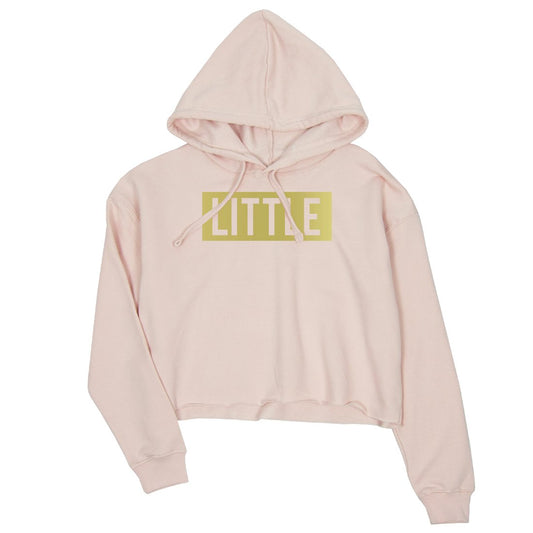 Big Little Boxed-GOLD Womens Crop Hoodie Fun Cute Flirty Sis Gift