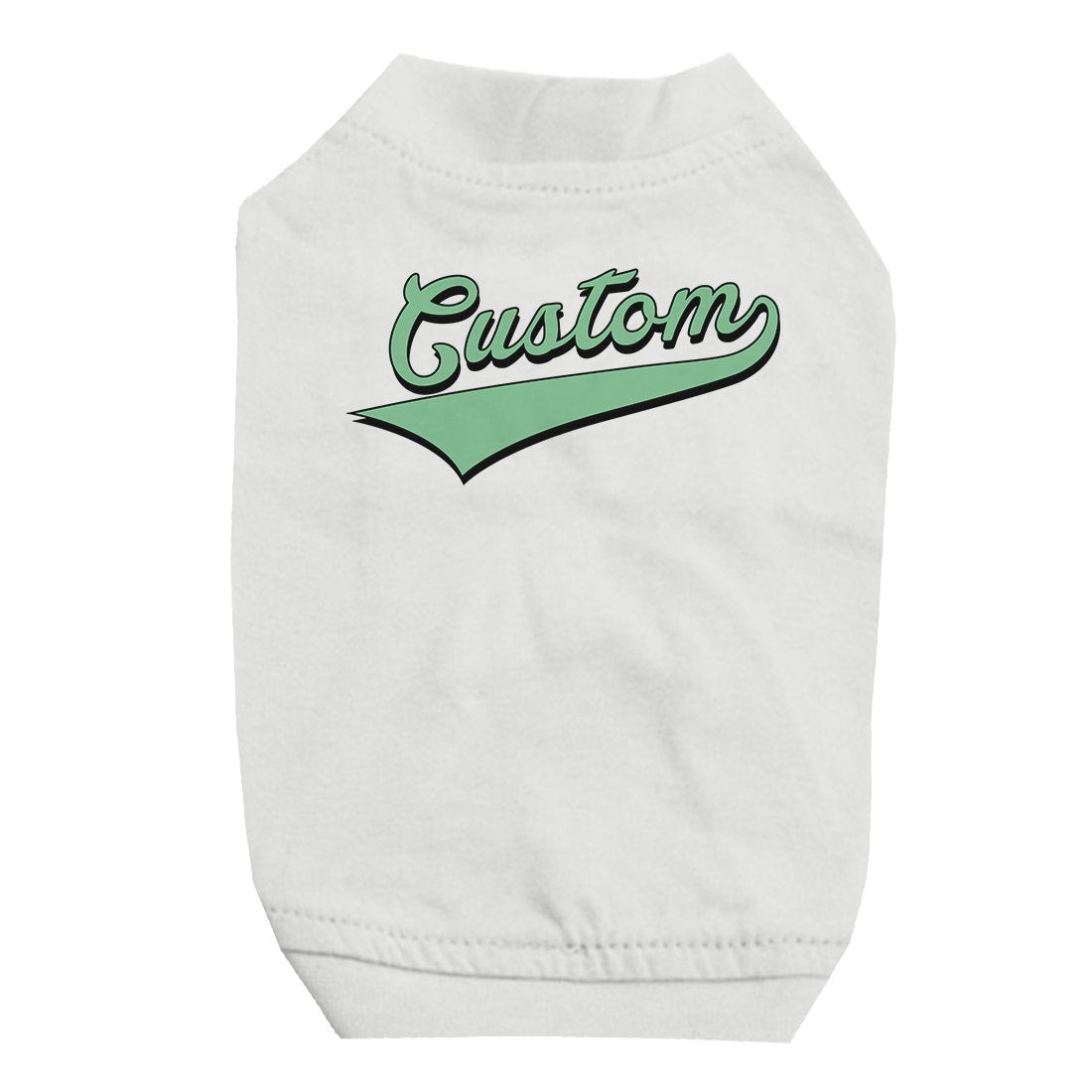 Green College Swoosh Prideful Personalized Pet Shirt for Small Dogs