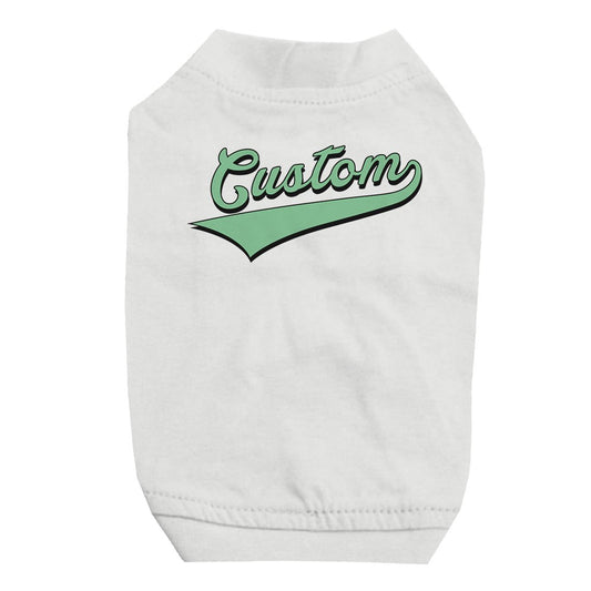 Green College Swoosh Prideful Personalized Pet Shirt for Small Dogs