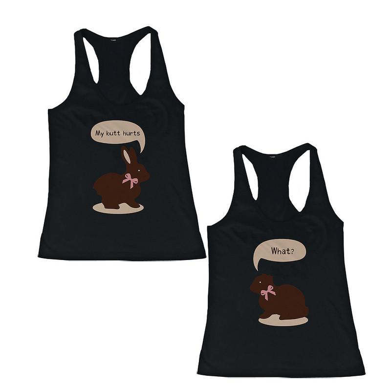 Funny Easter Joke BFF Tanks Easter Bunny Chocolate Best Friend Tank Tops