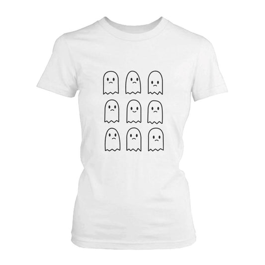 Ghosts T-shirt Halloween Tee Cute Short sleeve Shirt For Scary Night