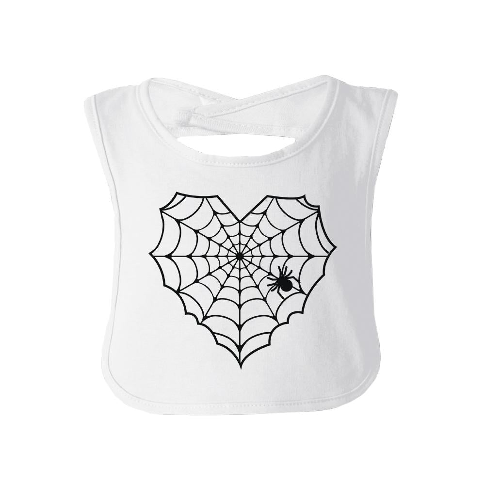 Heart Spider Web Baby White Bib