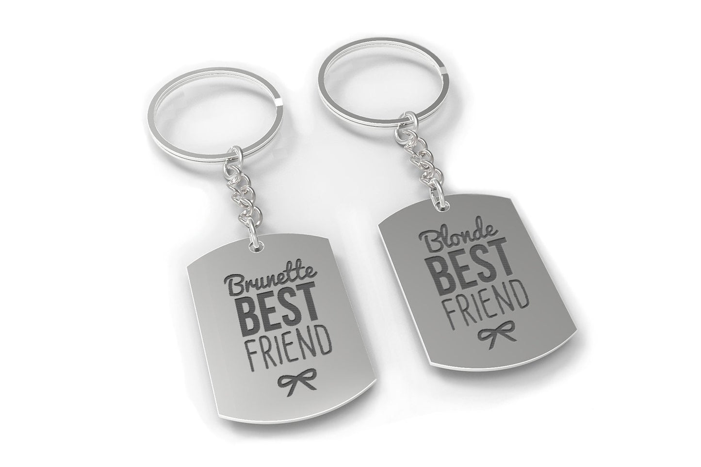Brunette And Blonde Funny Matching BFF Key Chain for Best Friends