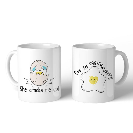 Egg Crack Eggtraordinary Cute Matching Couple Mugs For Wedding Gift