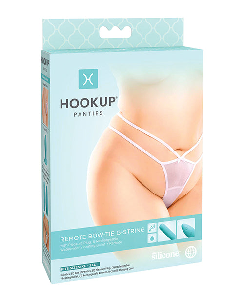 Hookup Panties Remote Bow Tie G String White